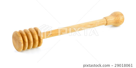 wooden honey stick isolated on white background wooden honey stick isolated on white background 29018061