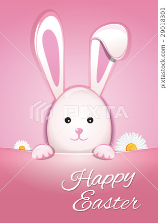 Cute Easter bunny on a pink background Cute Easter bunny on a pink background 29018301