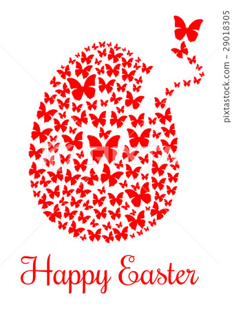 Easter egg consists of flying butterflies Easter egg consists of flying butterflies 29018305