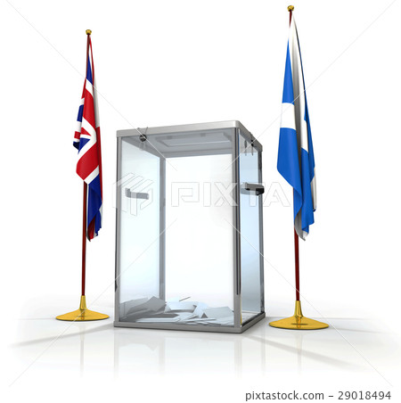 Realistic empty transparent ballot box with voting Realistic empty transparent ballot box with voting 29018494