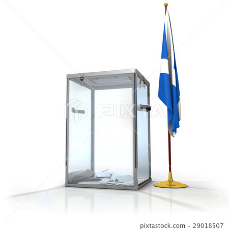 Realistic empty transparent ballot box with voting Realistic empty transparent ballot box with voting 29018507