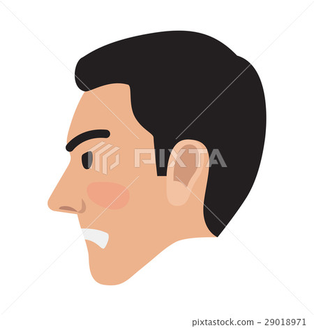 Angry Man Avatar User Pic Side Head View Vector 29018971