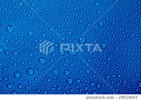 Water drops on the blue background Water drops on the blue background 29019003