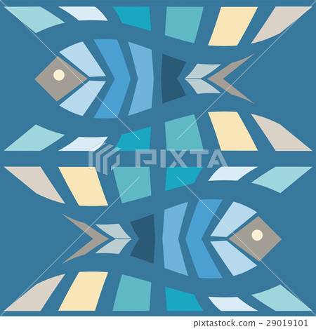 Fish mosaic seamless pattern Fish mosaic seamless pattern 29019101