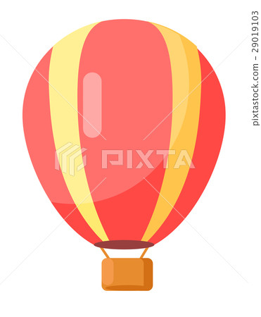 Red-Yellow Airballoon Icon Isolated on White. Red-Yellow Airballoon Icon Isolated on White. 29019103
