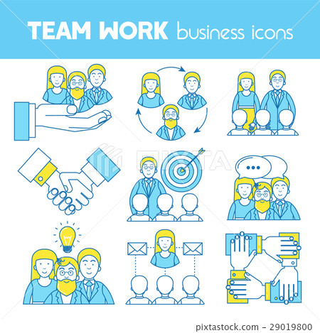 Teamwork, set of line icons 29019800