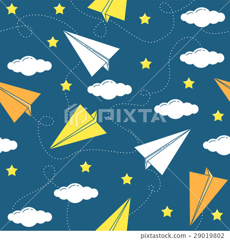 Paper airplane seamless pattern Paper airplane seamless pattern 29019802