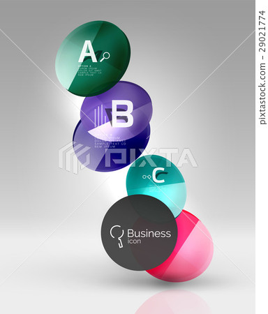 Shiny circles with text in 3d space 29021774