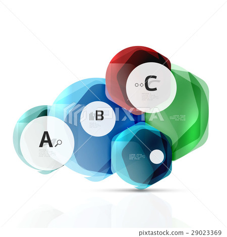 Glass color hexagons. Glossy plastic hexagon 29023369