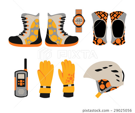 Snowboard sport clothes and tools elements 29025056