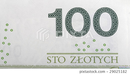 Polish Zloty 100 sign macro 29025182