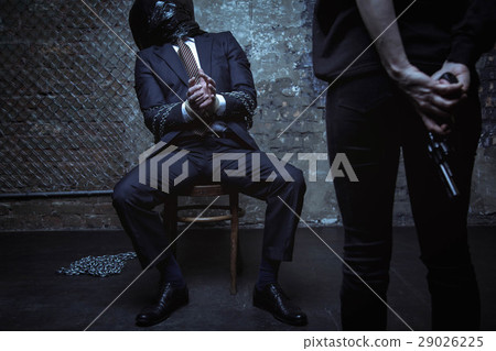 Frozen helpless executive begging for mercy 29026225