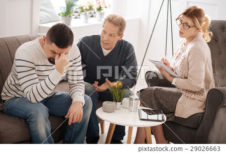 Depressed thoughtful man holding his chin 29026663