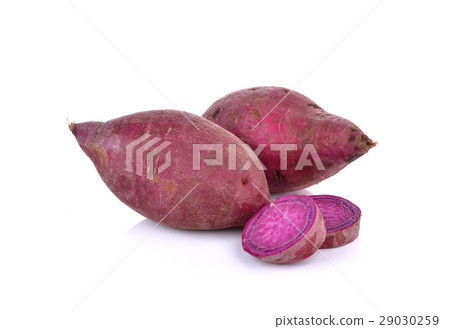 purple sweet  yams  on  white background. 29030259