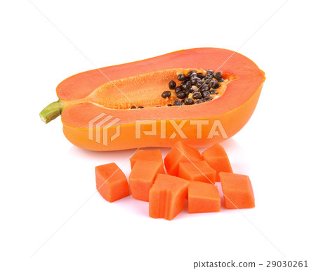 ripe papaya fruit on white background 29030261