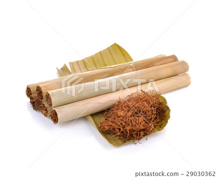 Tobacco  and cigarette on white background 29030362