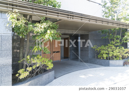 Residential condominium entrance image Day planting marble 29031037