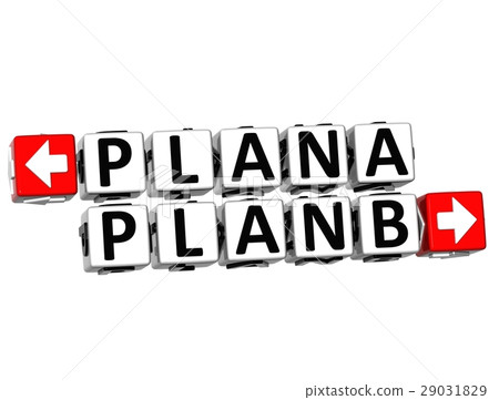 3D Plan A Plan B Button Click Here Block Text 29031829