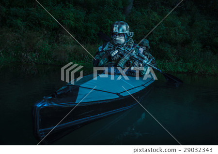 Militants in army kayak Militants in army kayak 29032343