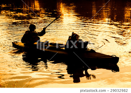 Militants in army kayak Militants in army kayak 29032982
