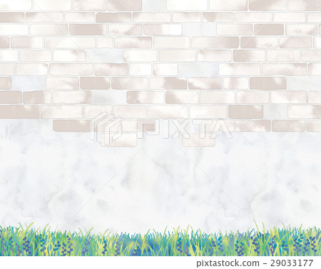 Illustration of grass and bricks 29033177