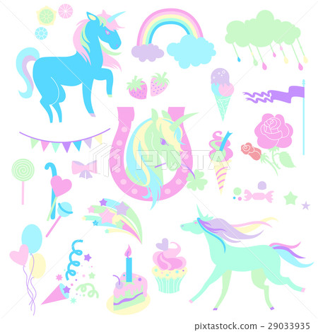 Light green and aquamarine unicorns with  sweet 29033935