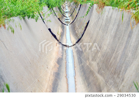 the dried-up waterway for watering the dried-up waterway for watering 29034530