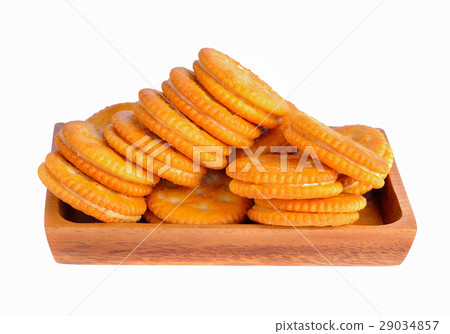 biscuits with cream on white background 29034857