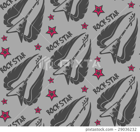 Seamless vector pattern of electric guitar. - Stock Illustration ...