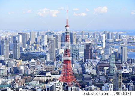東京城市風景東京鐵塔 東京城市風景東京鐵塔 29036371
