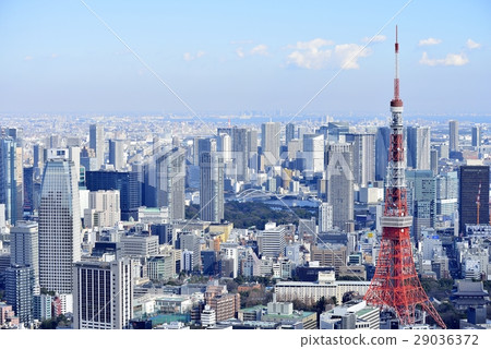 東京城市風景東京鐵塔 東京城市風景東京鐵塔 29036372