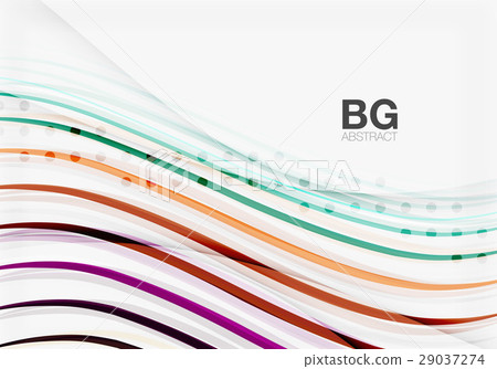 Vector color stripes, wave lines modern geometric 29037274