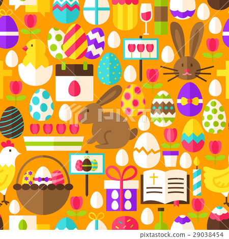 Orange Easter Seamless Pattern Orange Easter Seamless Pattern 29038454
