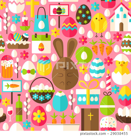 Pink Easter Seamless Pattern 29038455