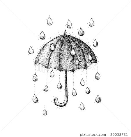 Umbrella Rain Dotwork 29038781