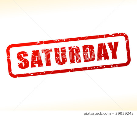 saturday red text stamp 29039242