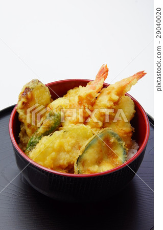 Bowl of rice and fried fish 29040020