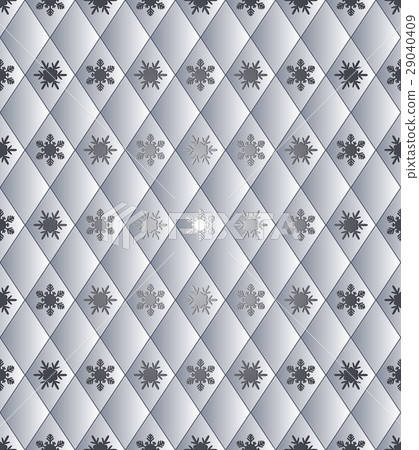 Seamless winter background - rhombus  snowflakes 29040409