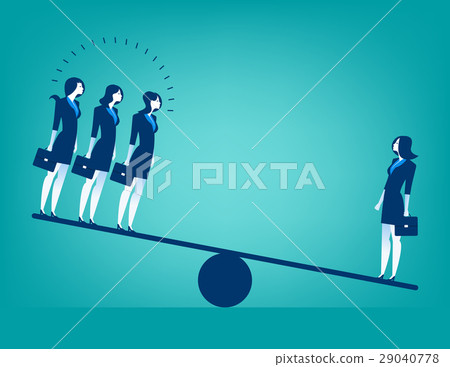 Businesswoman on Seesaw 29040778