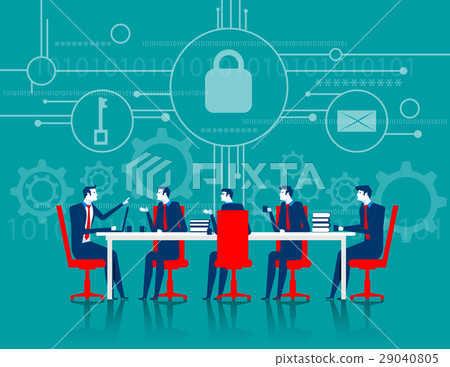 Cybersecurity. Business meeting security Cybersecurity. Business meeting security 29040805