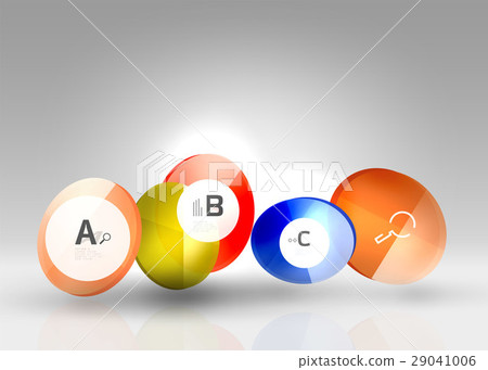 Shiny circles with text in 3d space 29041006