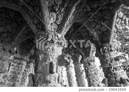 Walking around Park Guell in Barcelona 29041009