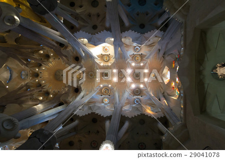 Walking inside Sagrada Familia in Barcelona 29041078