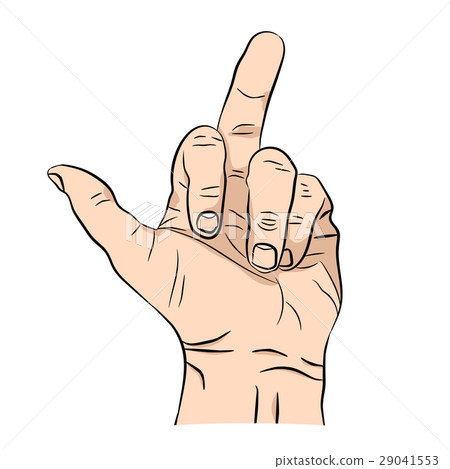 Middle finger on a white background Middle finger on a white background 29041553
