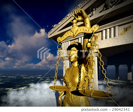Themis in court 3d illustration 29042341
