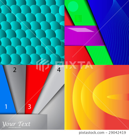 Collection of abstract multicolored backgrounds. E 29042419