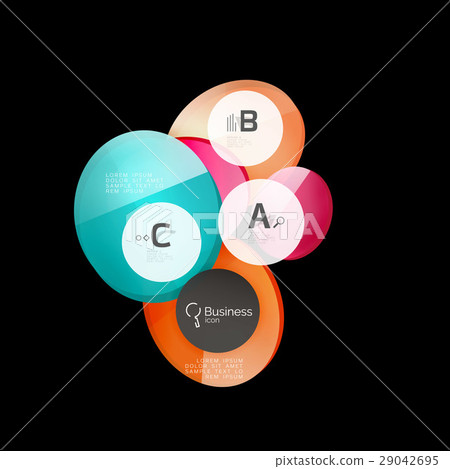 Glossy glass circle banner design template 29042695