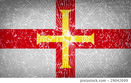 Flags Guernsey with broken glass texture. Vector 29042699