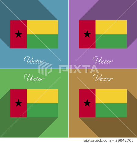 Flags GuineaBissau. Set of colors flat design and Flags GuineaBissau. Set of colors flat design and 29042705