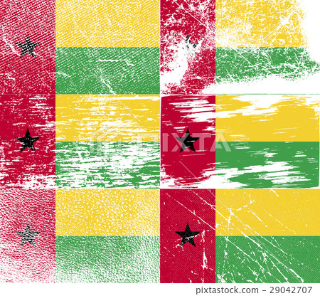 Set of six flags Guinea-Bissau with old texture. V Set of six flags Guinea-Bissau with old texture. V 29042707